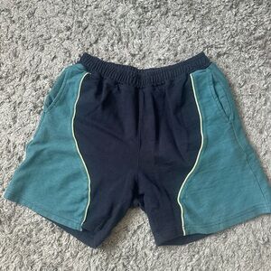 Teal and Navy Elastic Waist Shorts